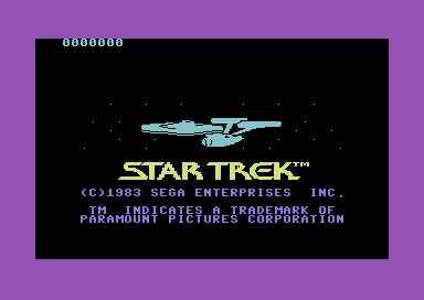 Star Trek: Strategic Operations Simulator title screen for Commodore 64